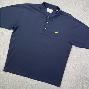 Masters Navy Polo with Yellow and Red Embroidered Logo